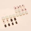 Fall Press on Nails Short Square Fake Nails Fall Nails with Cute Flower Design Gradient Stick on Nail Acrylic Press on Nails Artificial Acrylic Nail False Nails for Women Girls Manicure Kit 24Pcs view 3