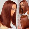 13x4 Lace Front Wigs Human Hair Brown,Reddish Brown hd Lace Front Bob Wigs for Black Women,10Inch Glueless Wigs Per-Plucked with Baby Hair Straight Short Wig Auburn Brown Lace Frontal Wig180% Density view 1