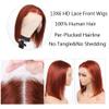 13x4 Lace Front Wigs Human Hair Brown,Reddish Brown hd Lace Front Bob Wigs for Black Women,10Inch Glueless Wigs Per-Plucked with Baby Hair Straight Short Wig Auburn Brown Lace Frontal Wig180% Density view 3