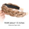 VOPPIS Wide Braided Headband with Teeth Synthetic Hair Plaited Headband Fishtail Braided Hair Band Hairpiece for Girls Women Beauty Accessory (Caramel Blonde, Wide) view 2