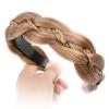VOPPIS Wide Braided Headband with Teeth Synthetic Hair Plaited Headband Fishtail Braided Hair Band Hairpiece for Girls Women Beauty Accessory (Caramel Blonde, Wide) view 3