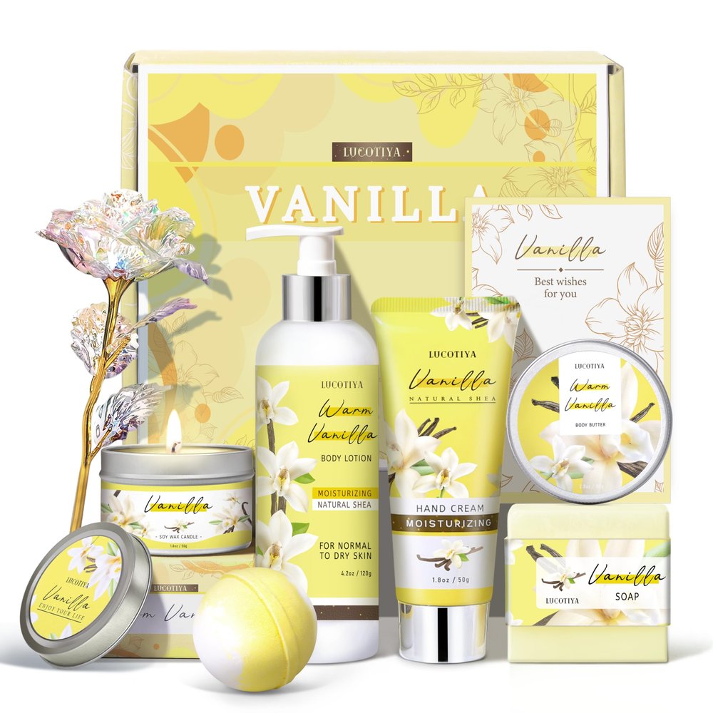 Gifts for Women, Birthday Gifts for Women, Bath and Body Gifts Set, Vanilla Spa Gift for Self Care,Thank you Relaxing Bath Sets for Mom, Girlfriend, Sister, Female Friends, Coworker