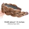 VOPPIS Wide Braided Headband with Teeth Synthetic Hair Plaited Headband Fishtail Braided Hair Band Hairpiece for Girls Women Beauty Accessory (Medium Brown, Wide) view 2