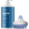 Exfoliating Shampoo Brush plus Biotin Shampoo Bundle - Hair Shampoo Brush and Scalp Exfoliator with Volumizing Shampoo made with Rosemary Essential Oil and Biotin for Thinning Hair view 1