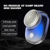 Pocket Size Shaver, Portable Precision Shaver, Compact Travel, Lightweight Travel, Pocket Size Portable Shaver, Travel Sized Electric Shaver, Head Shaver for Dad and Boyfriend(Blue) view 2
