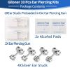 Giloner Safety Ear Piercing Kit,Disposable Self Piercing Kit With 2pc Piercing Gun,4 Piercing Jewelry,Ear Piercing Gun Kit For Tragus Helix,Nose Cartilage. view 3