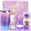 Birthday Gifts for Women, Valentines Day Gifts for Her, Wife, Girlfriend, Coworker, Grandma, Bestie, Romantic Purple Self Care Spa Relaxation Baskets Gift Set Idea for Her Anniversary view 1