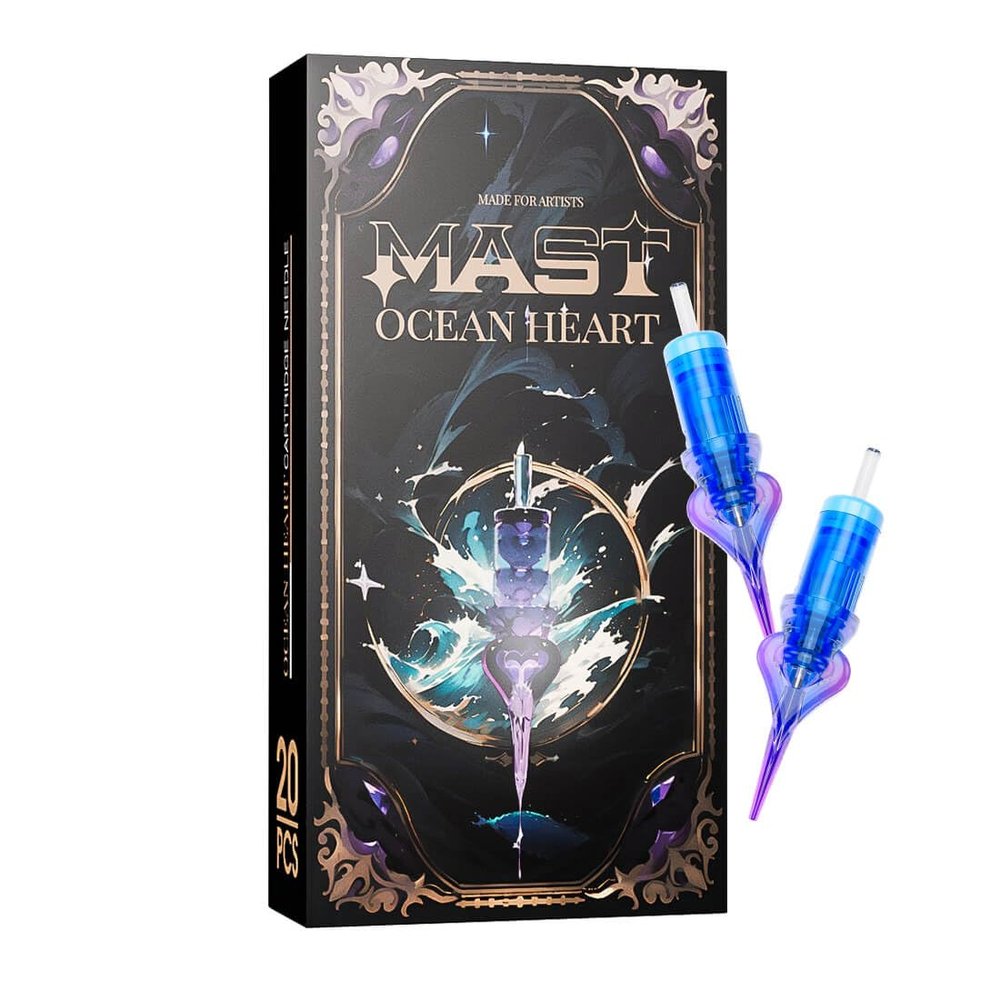 Mast Heart Tattoo Needles Cartridges 20Pcs Disposable 0601RL Round Liner Long Tips for Precision & Style