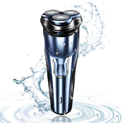 Cordless Shaver - Waterproof Electric Shaving Razors, Portable Precision Shaver, Compact Electric Shaver Rotary Electric Shaver, Pocket Size Electric Trimmer for Men Home Travel(Blue)