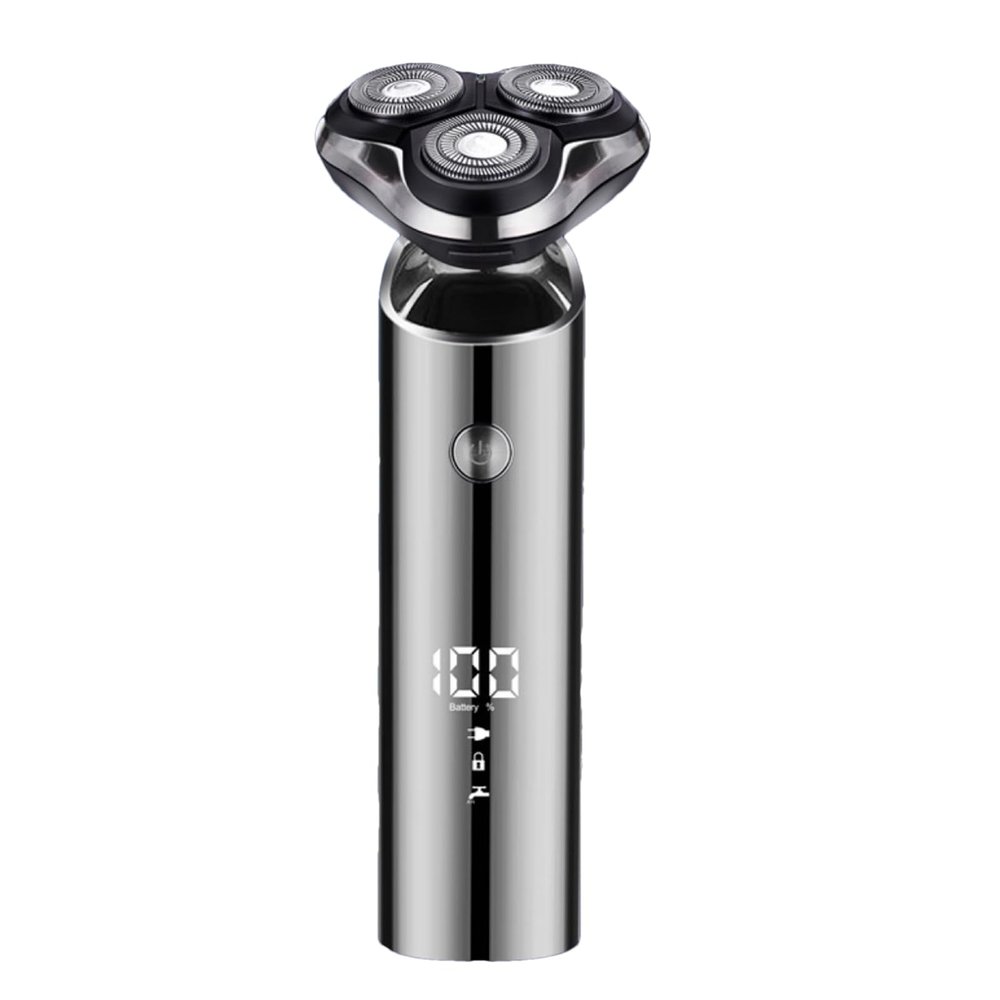 Electric Shaver, USB Rechargeable Men with Anti-Slip Grip, Dry Wet Rotary Beard Trimmer, Cordless Public Hair Trimmer, Waterproof Traveling Electric for Men Dad Husband Travel