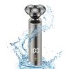 Electric Shaver, USB Rechargeable Men with Anti-Slip Grip, Dry Wet Rotary Beard Trimmer, Cordless Public Hair Trimmer, Waterproof Traveling Electric for Men Dad Husband Travel view 3