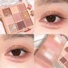 9-Color Rose Gold Eyeshadow Palette - Creamy Matte & Shimmer, Waterproof Nude Tones for All Skin Tones, Vegan Makeup Gift Set view 3