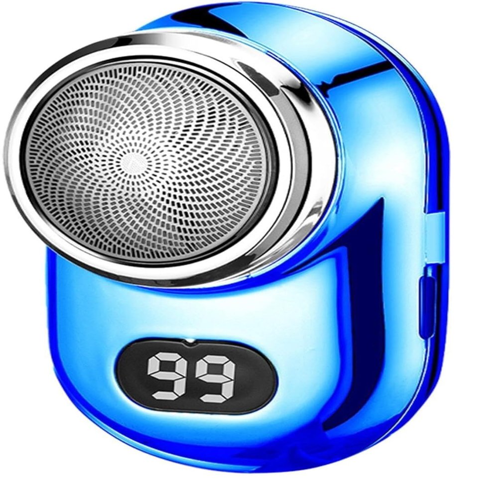 Electric Shaver, Portable Electric Shaver, Rechargeable Waterproof Travel, Small Electric, Hassle Rotatory Shaver, Shaver Trimmer for Men's Traveling(Blue)