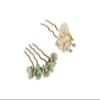 2pcs Jade Flower Hair Pin Decorative Hair Clips Tassel Pearl Barrettes Chinese Hair Stick Jade Hairpin Retro Pin Hair Styling Accessories for Women Girls view 2