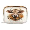 Shoblo Cattle Flower Small Makeup Bag Travel Cosmetic Bag Wide-Open Travel Toiletry Bag For Women Cute Small Makeup Bag For Purse Polyester Zipper Portable Waterproof view 1