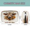 Shoblo Cattle Flower Small Makeup Bag Travel Cosmetic Bag Wide-Open Travel Toiletry Bag For Women Cute Small Makeup Bag For Purse Polyester Zipper Portable Waterproof view 2