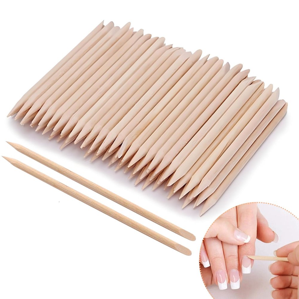 200pcs 4.5 inches (11.4 cm) Orange Wood Nail Sticks Double Sided Multi Functional Cuticle Pusher Manicure Pedicure for Manicure cuticle orange sticks for nails cuticle pusher cuticle pusher