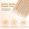 200pcs 4.5 inches (11.4 cm) Orange Wood Nail Sticks Double Sided Multi Functional Cuticle Pusher Manicure Pedicure for Manicure cuticle orange sticks for nails cuticle pusher cuticle pusher view 2