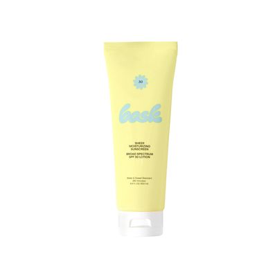 Bask Suncare SPF 30 Sheer Moisturizing Sunscreen Lotion - Broad Spectrum UVA/UVB Protection, Dermatologist Recommended, Hydrating, Lightweight & Non-Greasy, No White Cast, Travel Size, 3.4 fl oz