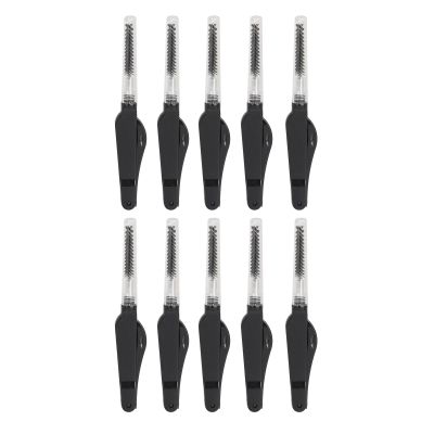 10Pcs Eyebrow Brush Eyelash Comb, 2 in 1 Eyebrow Eyelash Shaper, Double Head Eyebrow Brush Eyelash Makeup Grooming Tool, with Lid Foldable for Separating Lashes, Grooming Brows (Black)