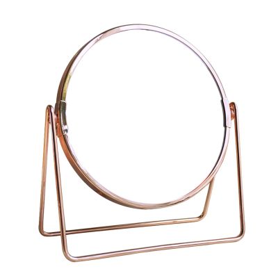 KRODEAIR Makeup Mirror Double-Sided Vanity Mirror,Vintage Cosmetic Mirror Round Beauty Mirror Make Up Mirror - for Vanity Table Desk,Rose Gold