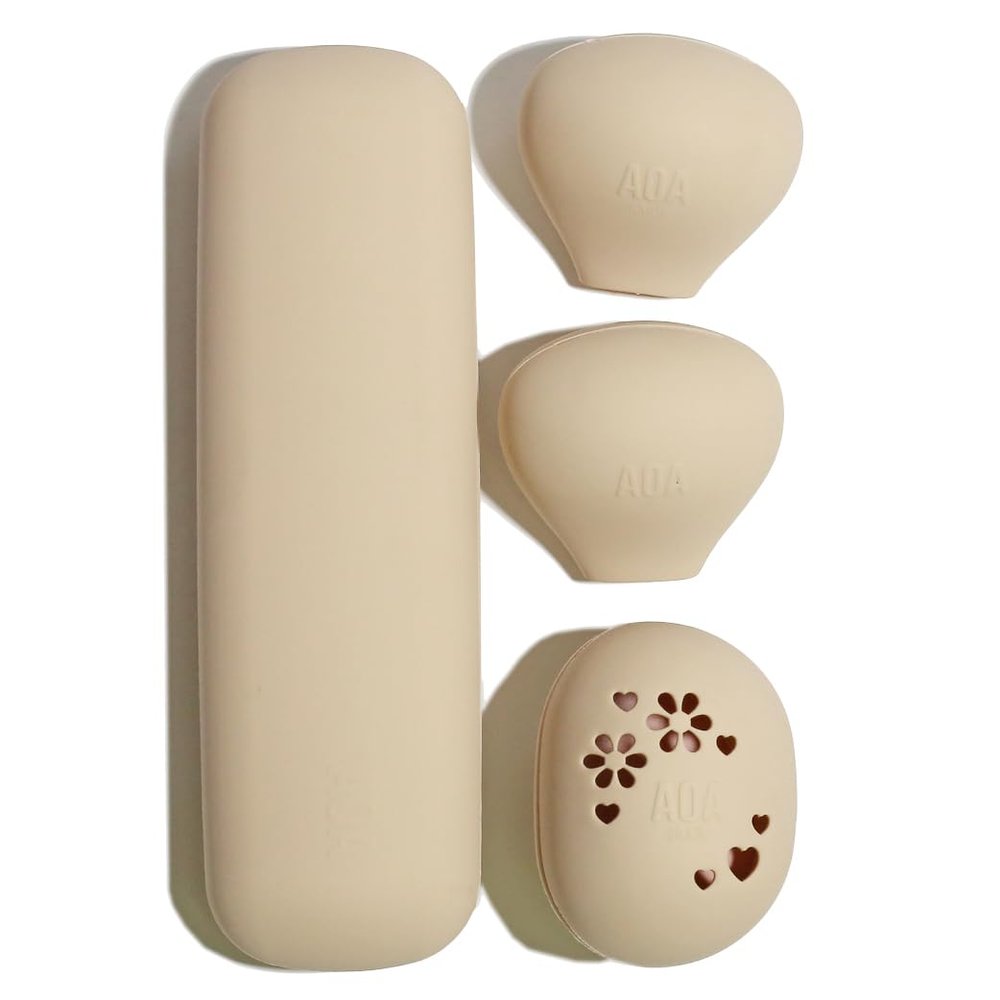AOA Travel Silicone Makeup Tool Cover Set, Nude