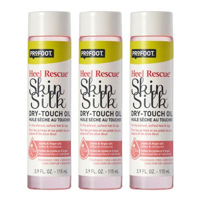 Heal & Rescue Skin Silk Dry-Touch Foot Care & Body Oil, 3.0 Fl Oz 3 Pack, Foot Moisturizer with Jojoba Oil & Argan Oil, Helps Soften & Smooth Dry Feet