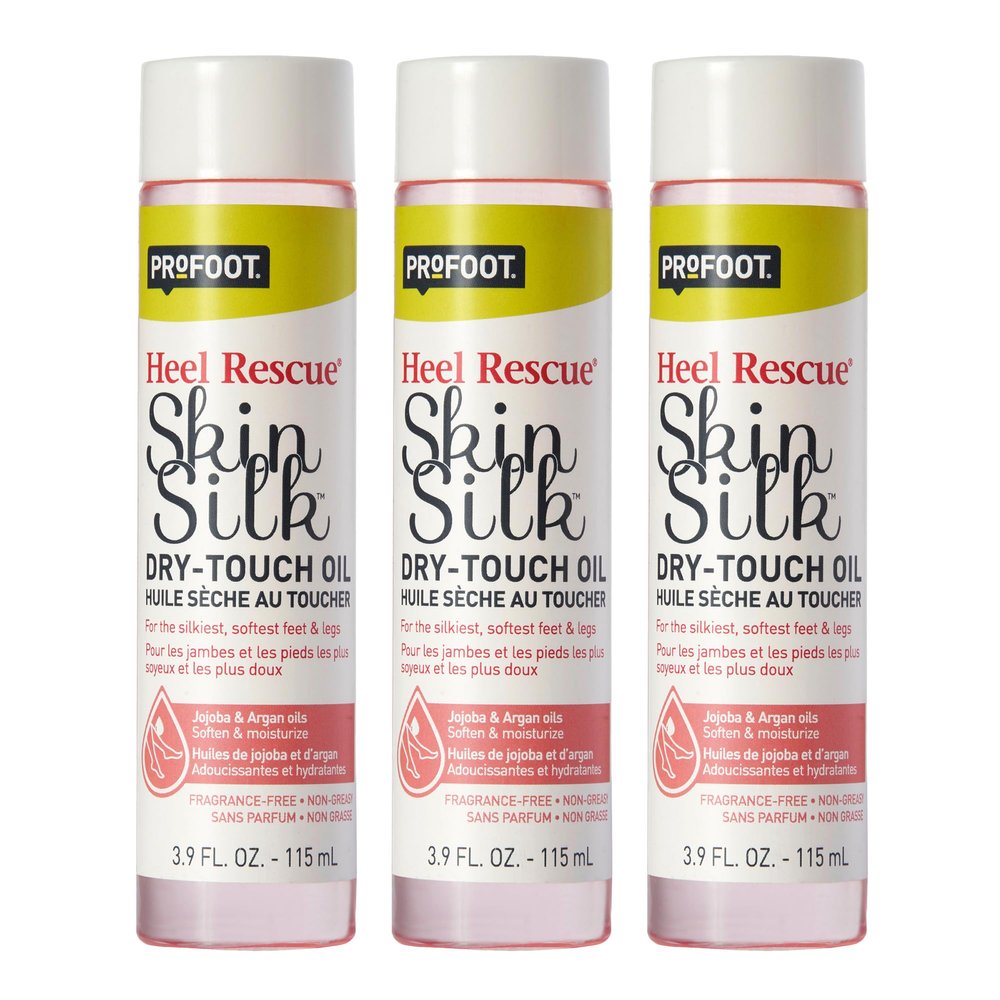 Heal & Rescue Skin Silk Dry-Touch Foot Care & Body Oil, 3.0 Fl Oz 3 Pack, Foot Moisturizer with Jojoba Oil & Argan Oil, Helps Soften & Smooth Dry Feet