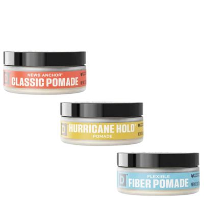 Duke Cannon Pomade Set - News Anchor, Hurricane Hold & Fiber, Medium to Strong Hold, Natural & Matte Finish (2 oz. - Travel Size)