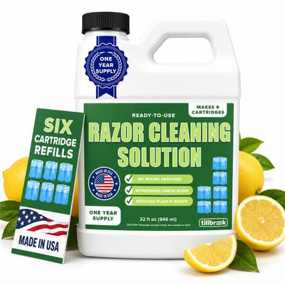 Razor Cleaner, 1-Year Supply, Ready-to-Use Refill for Braun Clean and Renew