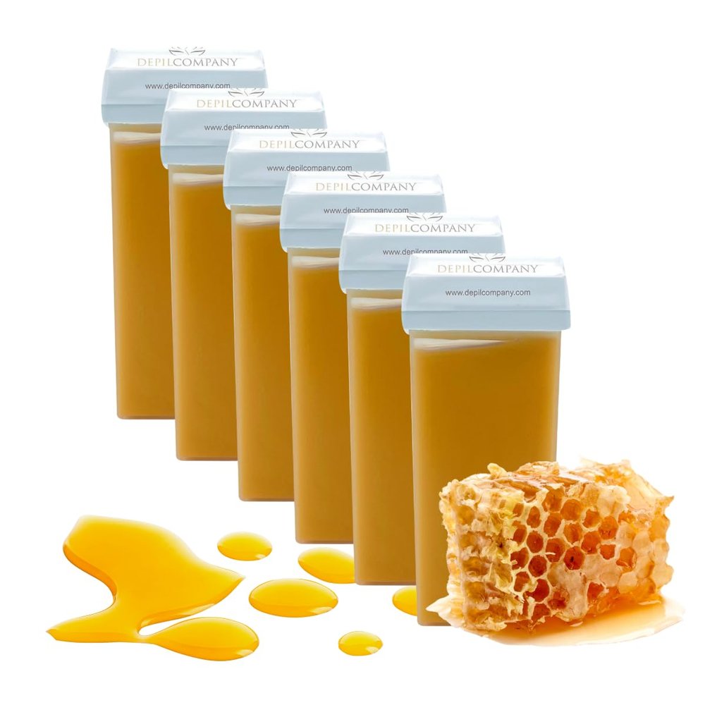 Depilcompany Roll-On Honey Wax | Warm Roll-On Depilatory Wax for Smooth Hair Removal | Soft Wax | Single-Use | Hygienic | Made in Spain | 3.53 oz (6 PCS)