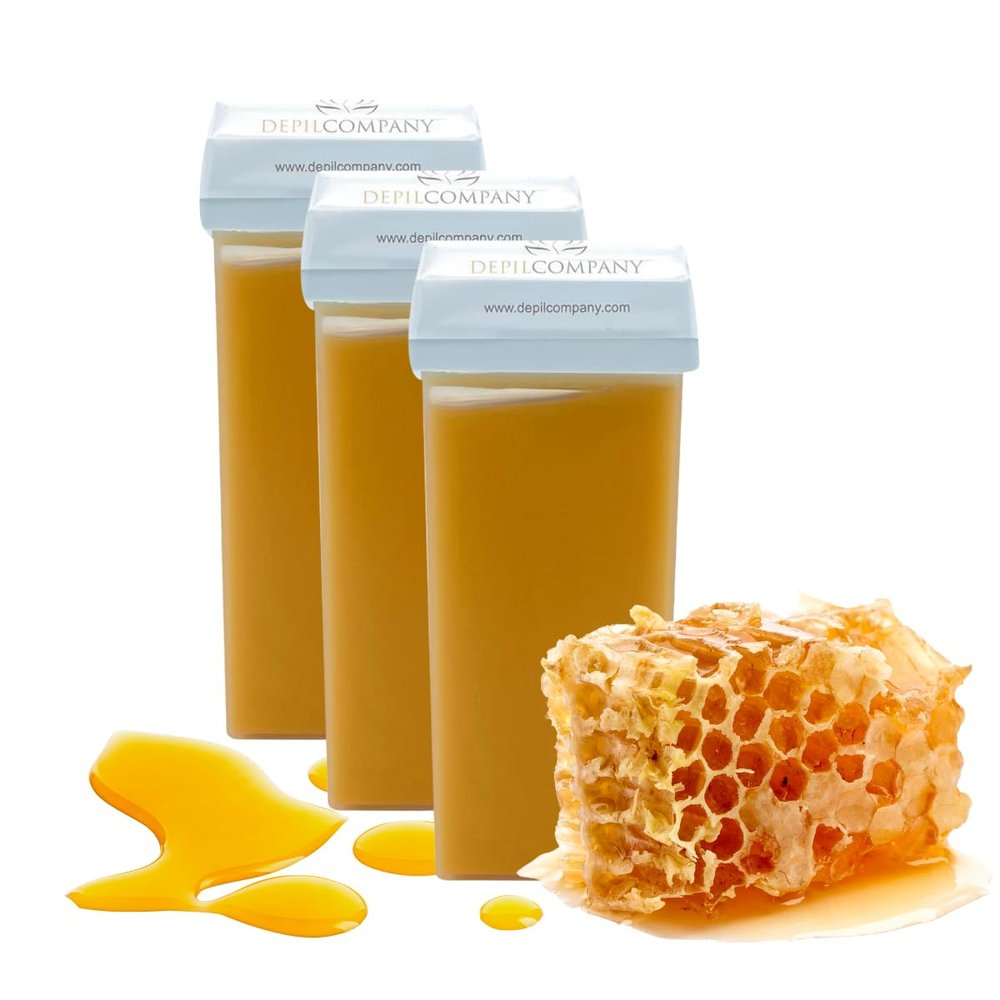 Depilcompany Roll-On Honey Wax | Warm Roll-On Depilatory Wax for Smooth Hair Removal | Soft Wax | Single-Use | Hygienic | Made in Spain | 3.53 oz (3 PCS)