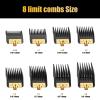 8PACK Premium Metal Clipper Guards Compatible with BaByliss Barberology FX825, FX870, FX880, and FX673, Trimmer Replacement Guards for Babyliss Clippers, Black view 2