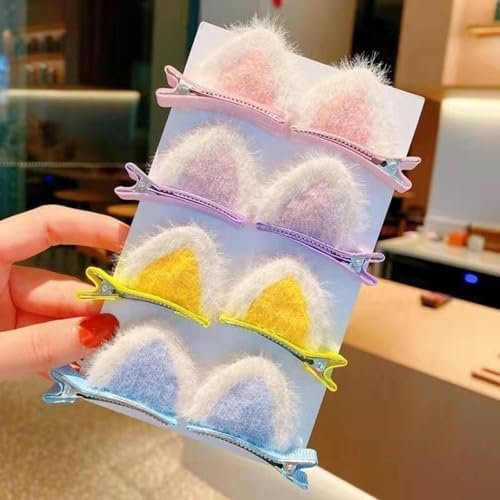 Children's cute cat ears barrettes plush stereo ears a pair of hairclips hair accessories little girl super cute BB hairpin hair ornaments