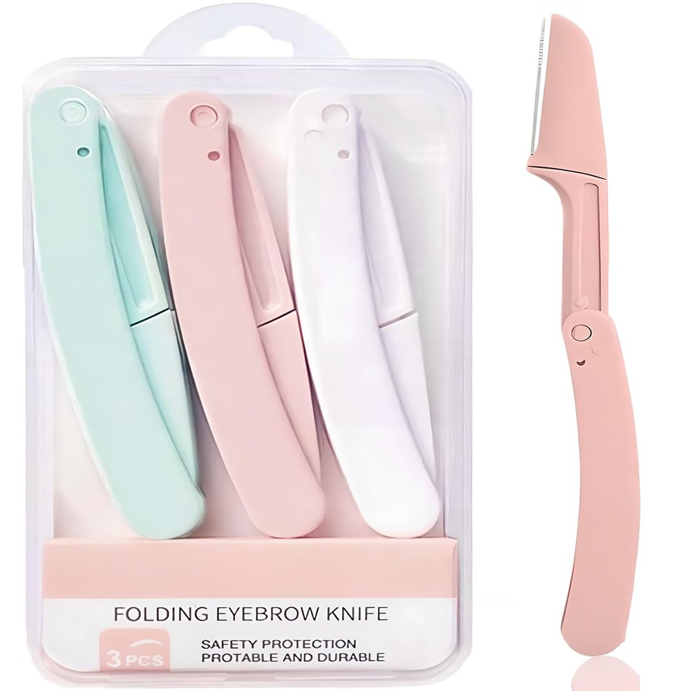 Dermaplaning Tool Kit,Face Razors,Facial Hair Removal for Women Sensitive Skin,Eyebrow Trimmer for Women(3 PCS)