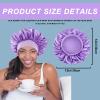 4PCS Silk Bonnet for Sleeping - Long Hair Satin Bonnets for Black Women Men,Hair Wrap Cap for Curly Hair,Elastic Wide Band Hair Bonnet Shower Cap with 2 Pcs Satin Scrunchies view 2