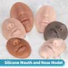 Vnmcry Silicone Piercing Nose Model with Mouth Flexible Fake Nose for Makeup Practice Jewelry Display Piercing Body Part (Beige, M-Thin Lip) view 2