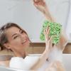 2 in 1 Bath Loofah Sponge and Washcloth, Bath Ball Towel Loofah with Drawstring, Shower Sponge for Travel (Green) view 2