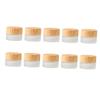 10pcs Boxes Cream Bottle Round Cosmetic Makeup Sample Bottles Storage Container Containers for Lotion Body Lotions Glass with Lid White Small Container Wood Grain Travel Glass and/889 view 1