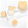 10pcs Boxes Cream Bottle Round Cosmetic Makeup Sample Bottles Storage Container Containers for Lotion Body Lotions Glass with Lid White Small Container Wood Grain Travel Glass and/889 view 4