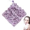 2 in 1 Bath Loofah Sponge, Soft Washcloth, Bath Ball Towel With Drawstring, Shower Sponge for Body, Travel (Purple) view 1