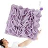 2 in 1 Bath Loofah Sponge, Soft Washcloth, Bath Ball Towel With Drawstring, Shower Sponge for Body, Travel (Purple) view 3