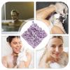 2 in 1 Bath Loofah Sponge, Soft Washcloth, Bath Ball Towel With Drawstring, Shower Sponge for Body, Travel (Purple) view 4