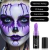 FIVEFULU Light Purple Face Body Paint Stick, Matte Light Purple Lipstick Eye Black Stick Face-Paint, Long Lasting Waterproof Purple Face Makeup for Halloween Ursula Witch Cheshire Cat Cosplay Makeup view 4