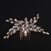 BERYUAN Dainty Crystal Rhinestone Hair Comb Rose Gold Wedding Hair Side Comb Teardrop Rhinestone Headpiece Bridal Hair Comb Crystal Wedding Hair Accessories for Brides Bridesmaid view 3