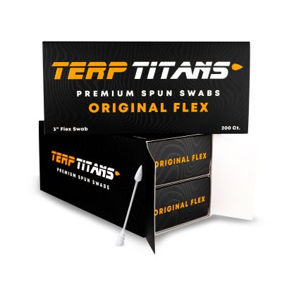 TerpTitans Original Flex Flexible Cotton Swabs, 400 Count Spiral Tip For Max Absorption and Fine Point Tips For Tight Spaces | Zero Plastic Packaging | 2-Pack
