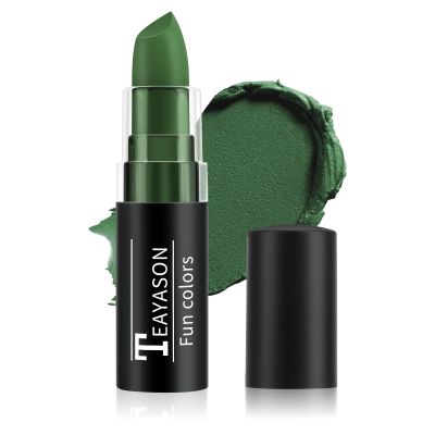 FIVEFULU Green Face Body Paint Stick, Matte Lipstick Football Baseball Eye Black Stick, Long Lasting Waterproof Green Face Makeup for Halloween St Patricks Day Witch Alien Frankenstein Makeup