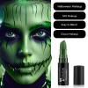 FIVEFULU Green Face Body Paint Stick, Matte Lipstick Football Baseball Eye Black Stick, Long Lasting Waterproof Green Face Makeup for Halloween St Patricks Day Witch Alien Frankenstein Makeup view 4