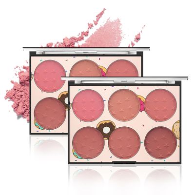 6 Color Blush Palette Matte and Shimmer Finish Buildable Natural Flush Lightweight Powder Cheek Makeup for Fair to Medium Skin