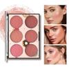 6 Color Blush Palette Matte and Shimmer Finish Buildable Natural Flush Lightweight Powder Cheek Makeup for Fair to Medium Skin view 2